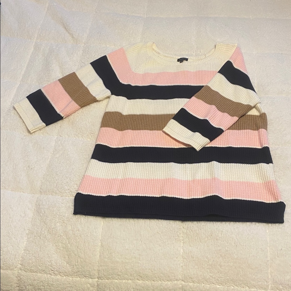 Talbots Women Size Medium 100% Puma Cotton 3/4 Sleeve Sweater